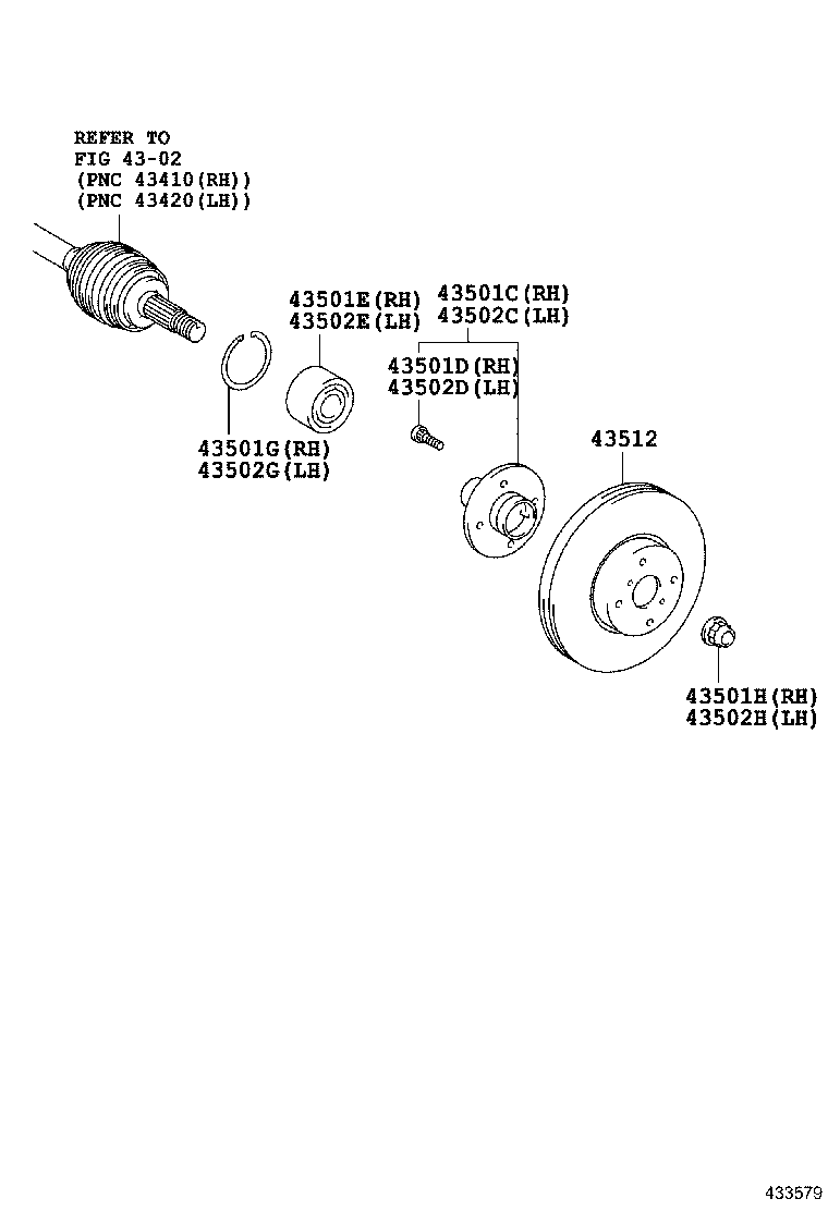 TOYOTA 435020D050 - Комплект подшипника ступицы колеса parts5.com