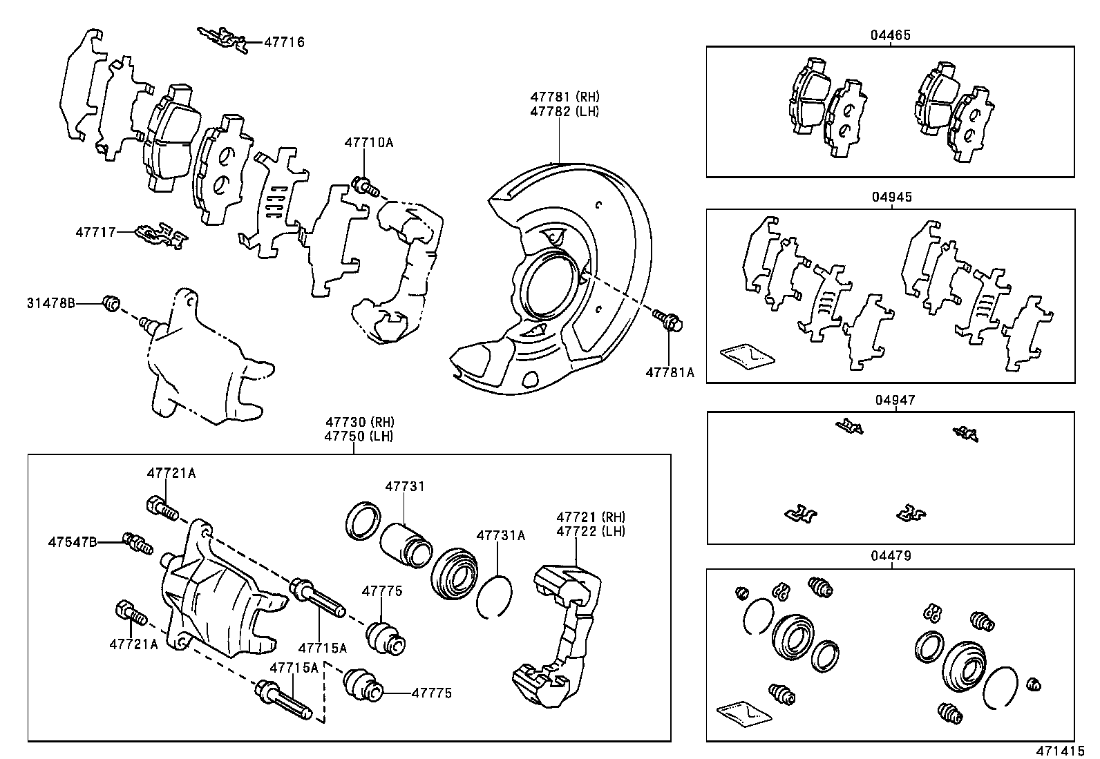 TOYOTA 4773052010 - Тормозной суппорт parts5.com