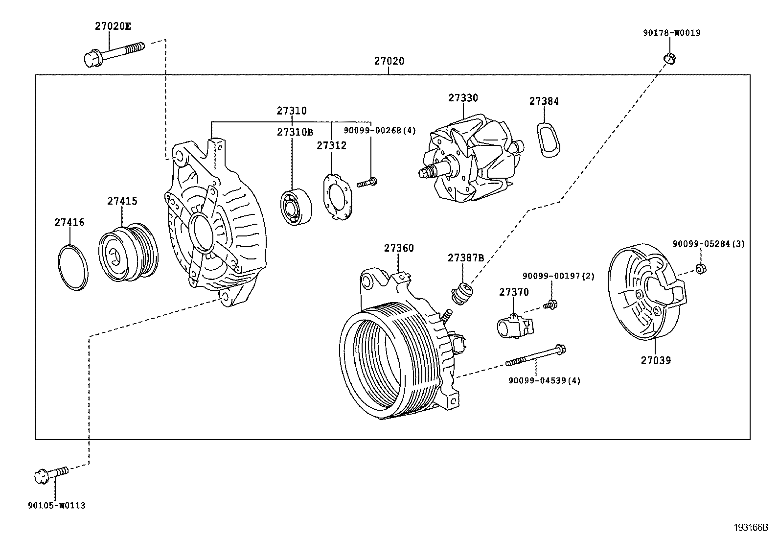 LEXUS 27415-0Y020 - Шкив генератора, муфта parts5.com