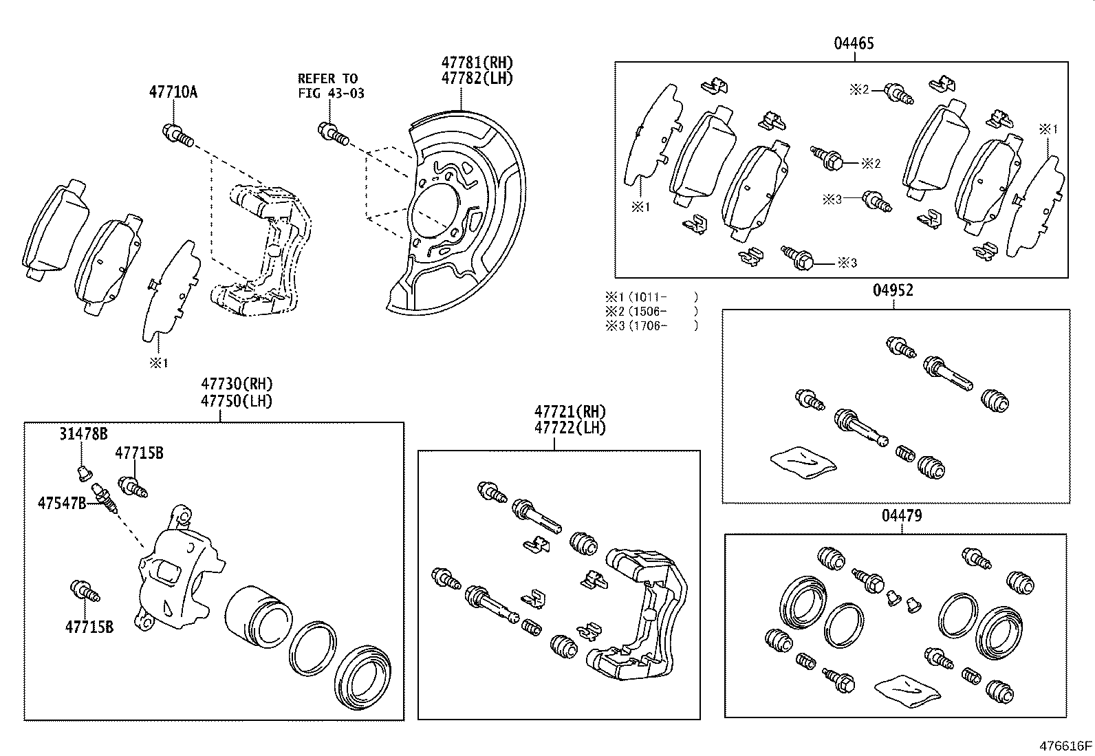 TOYOTA 04478-02161 - Ремкомплект, тормозной суппорт parts5.com