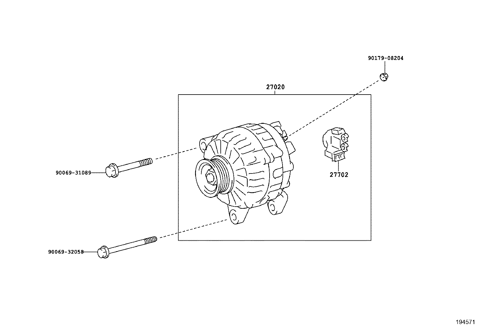 TOYOTA 27060-YV040 - Генератор parts5.com