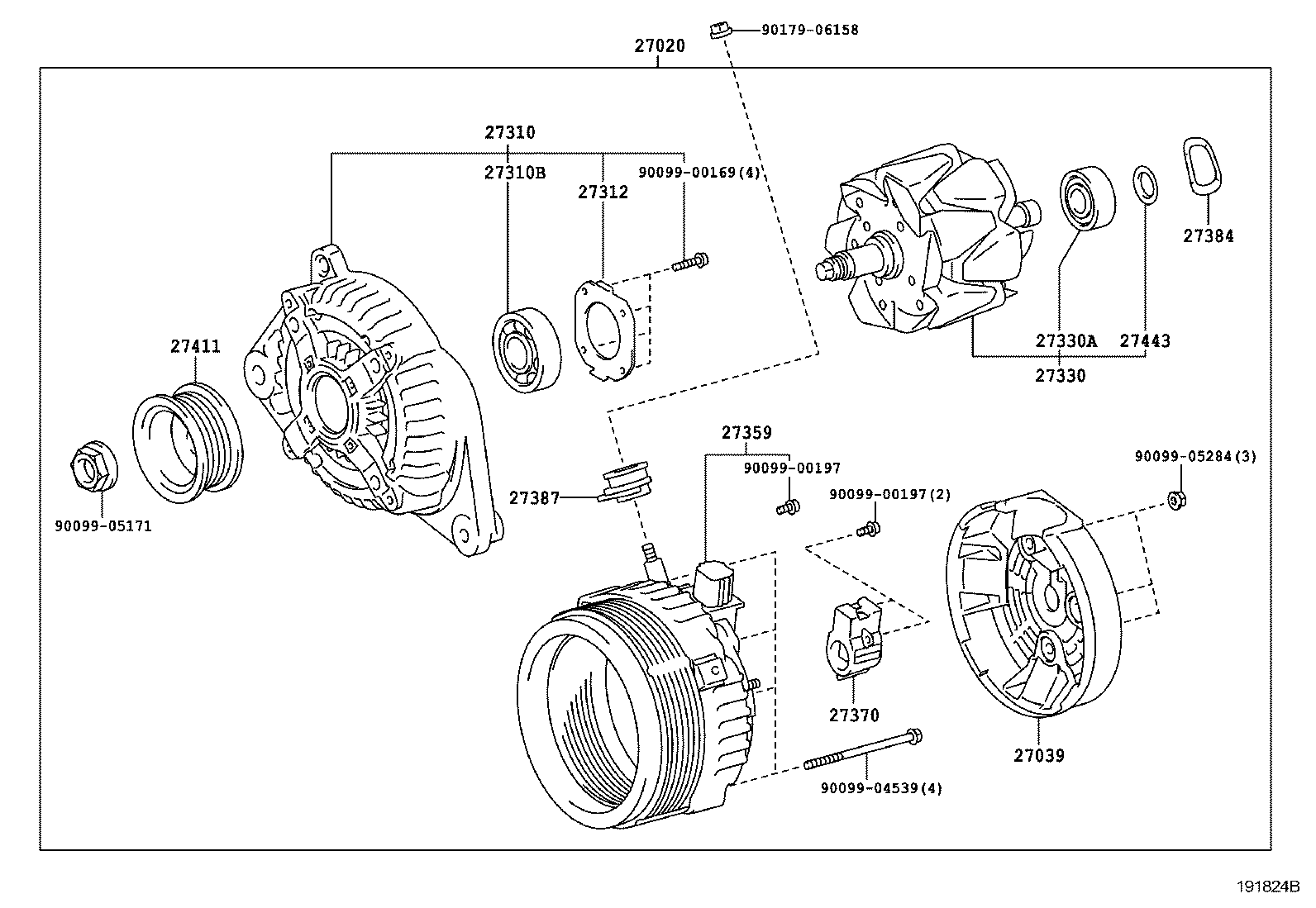 TOYOTA 27360-0A110 - Статор, генератор parts5.com