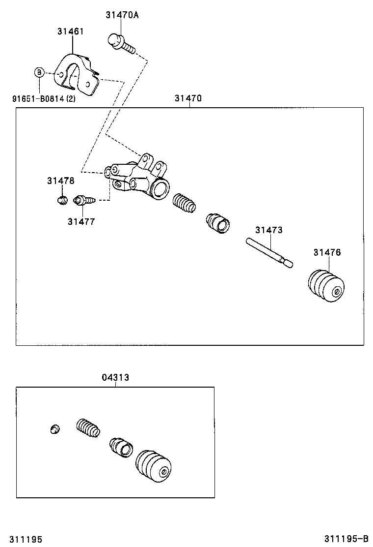 TOYOTA 31470-32022 - Рабочий цилиндр, система сцепления parts5.com