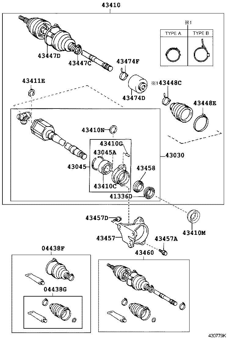 TOYOTA 04438-44050 - Пыльник, приводной вал parts5.com