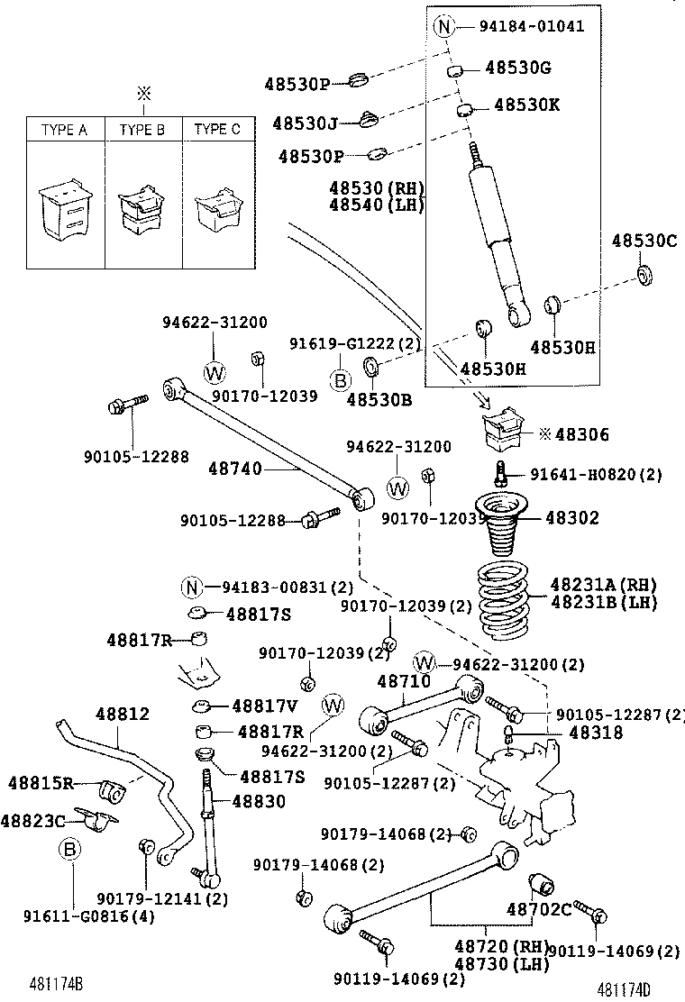 TOYOTA 48830-35020 - Тяга / стойка, стабилизатор parts5.com