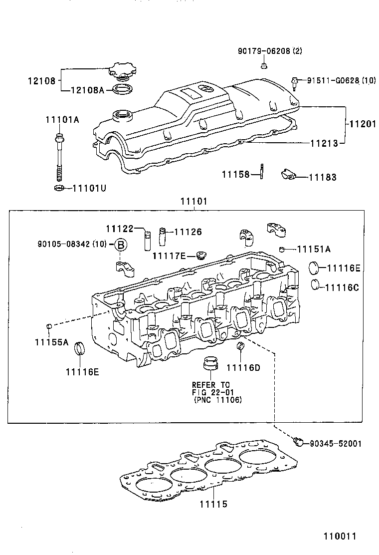 TOYOTA 11101-69128 - Головка цилиндра parts5.com