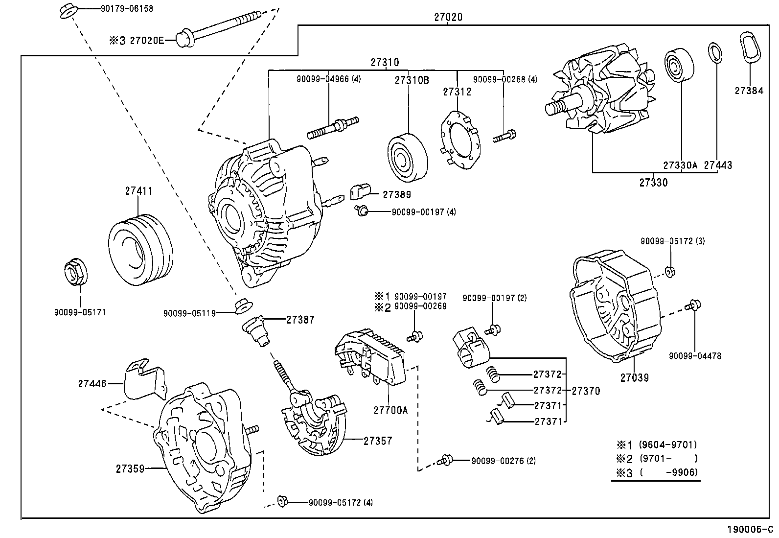 TOYOTA 27060-67110 - Генератор parts5.com