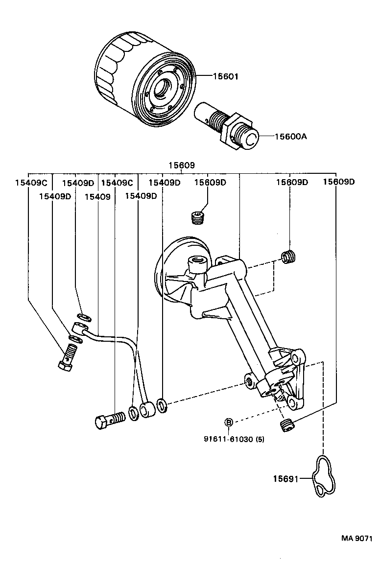 LEXUS 9091503003 - Масляный фильтр parts5.com