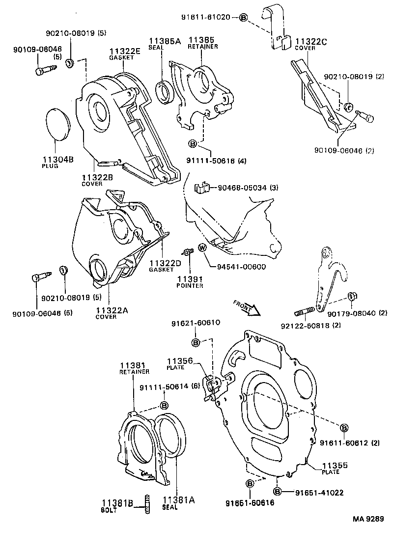 TOYOTA 90311-90005 - Уплотняющее кольцо, коленчатый вал parts5.com