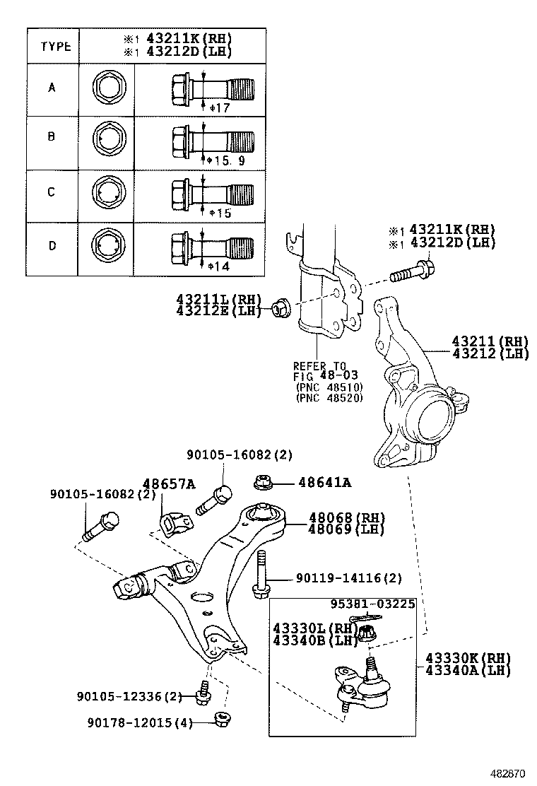 LEXUS 48068-58010 - Рычаг подвески колеса parts5.com