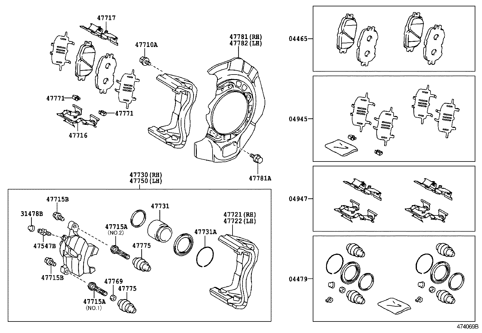 TOYOTA 04479-33150 - Ремкомплект, тормозной суппорт parts5.com