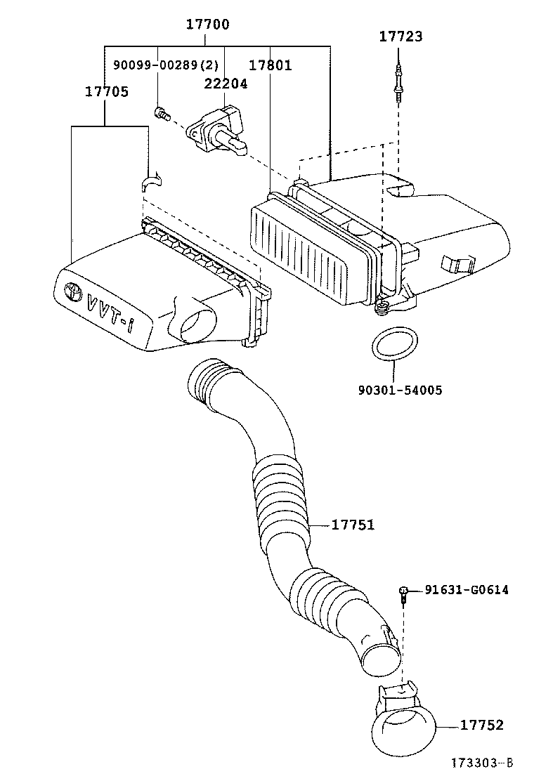 Daihatsu 17801-23030 - Воздушный фильтр parts5.com