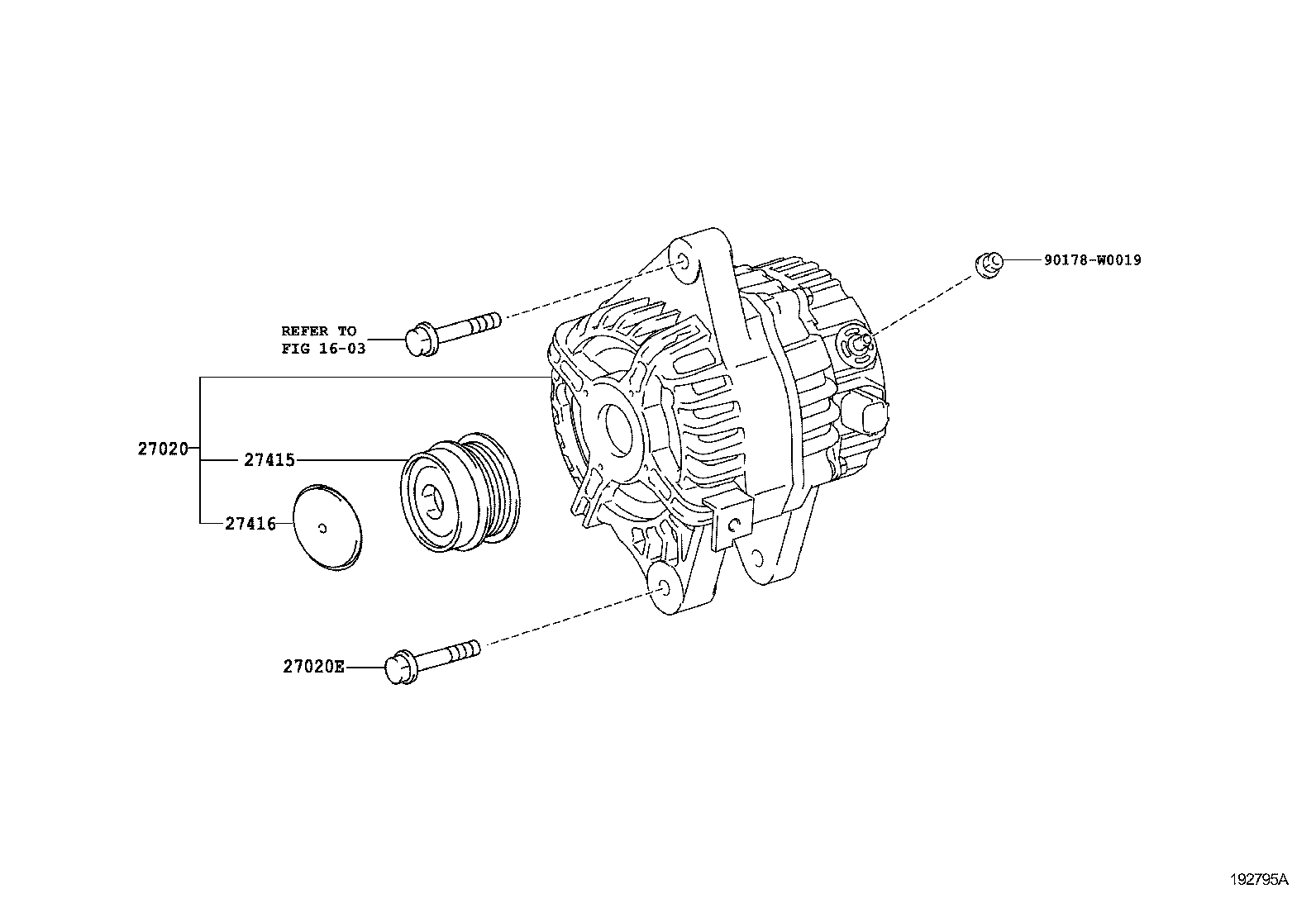 TOYOTA 270600T050 - Генератор parts5.com