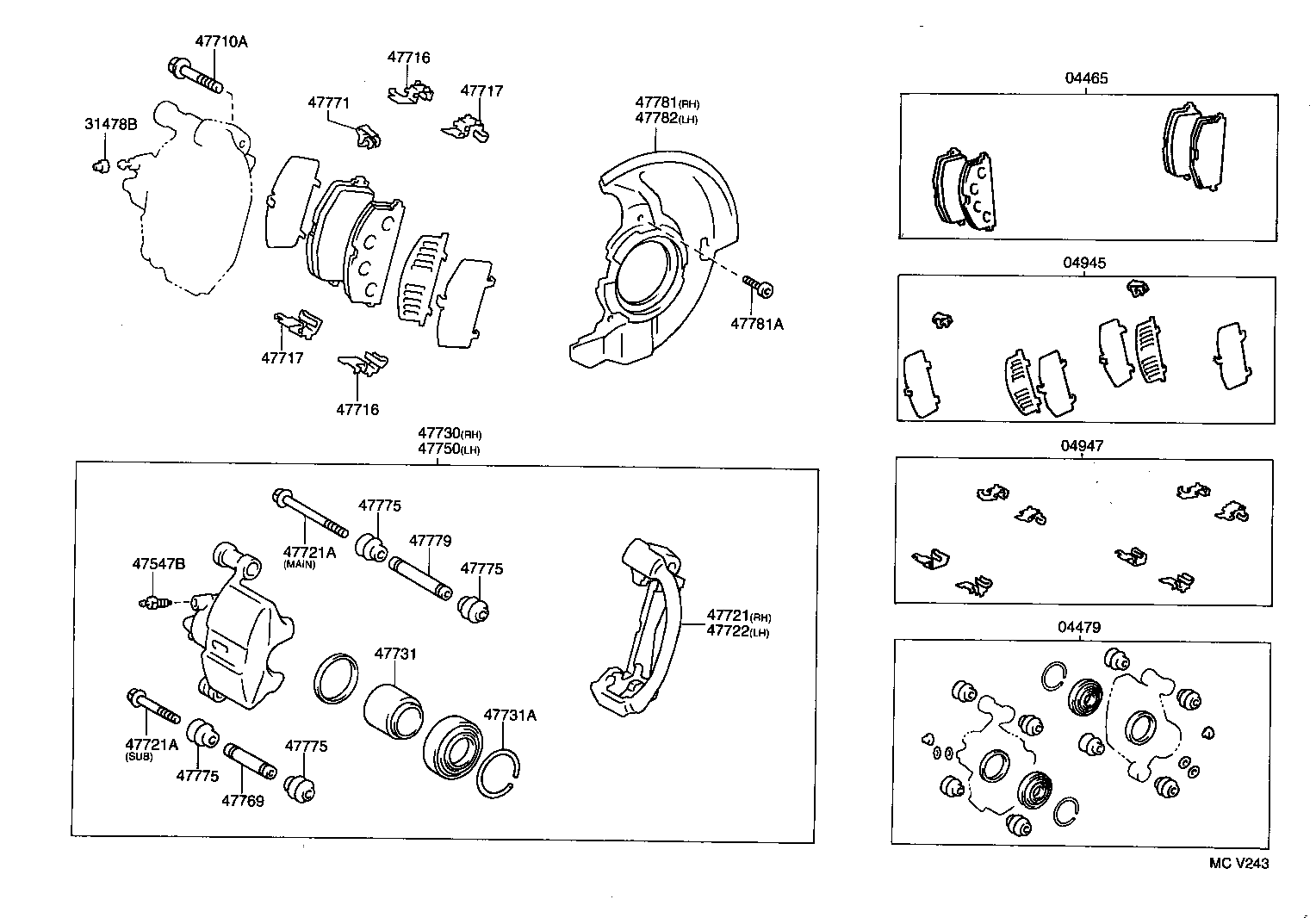 Suzuki 0446510040 - Тормозные колодки, дисковые, комплект parts5.com