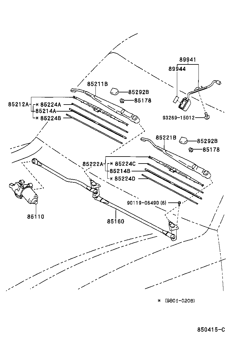 TOYOTA 8521448010 - Щетка стеклоочистителя parts5.com