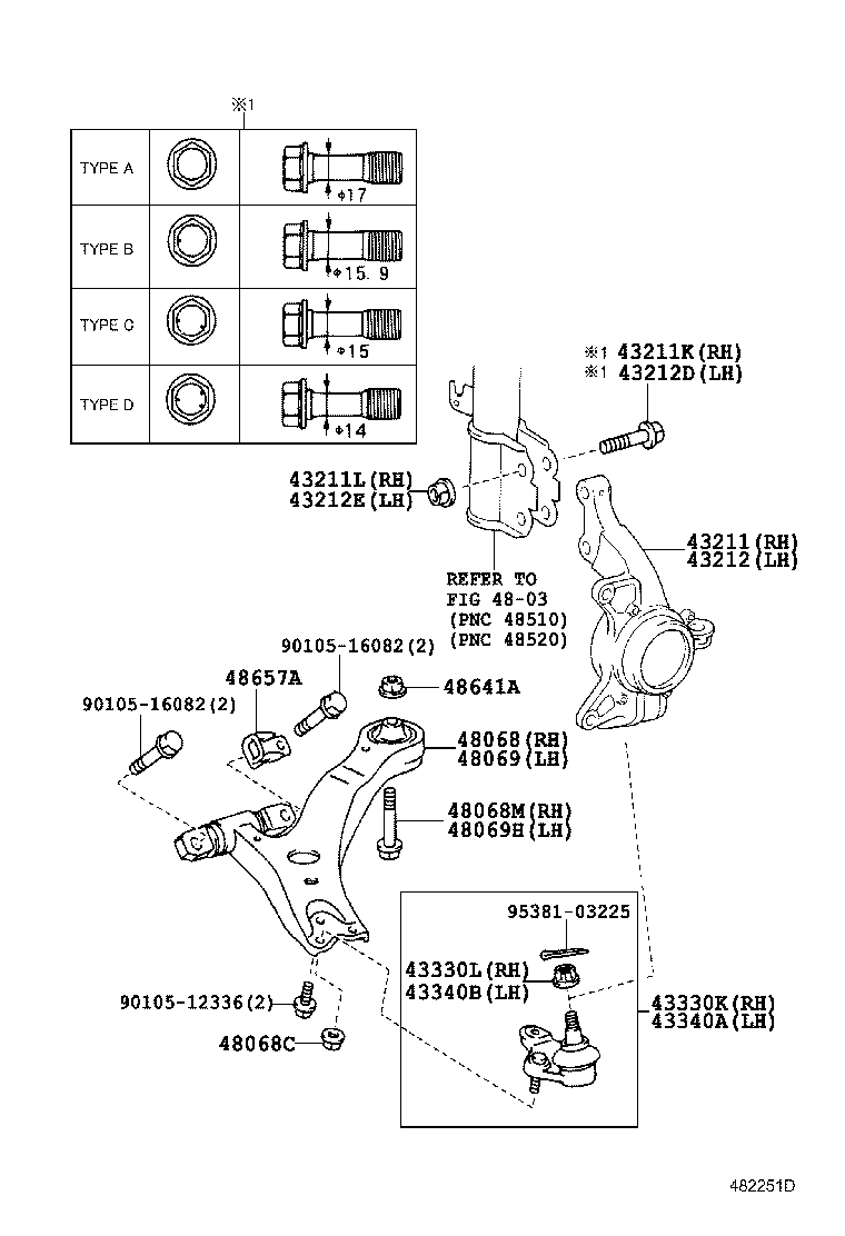 Daihatsu 4806833060 - Рычаг подвески колеса parts5.com