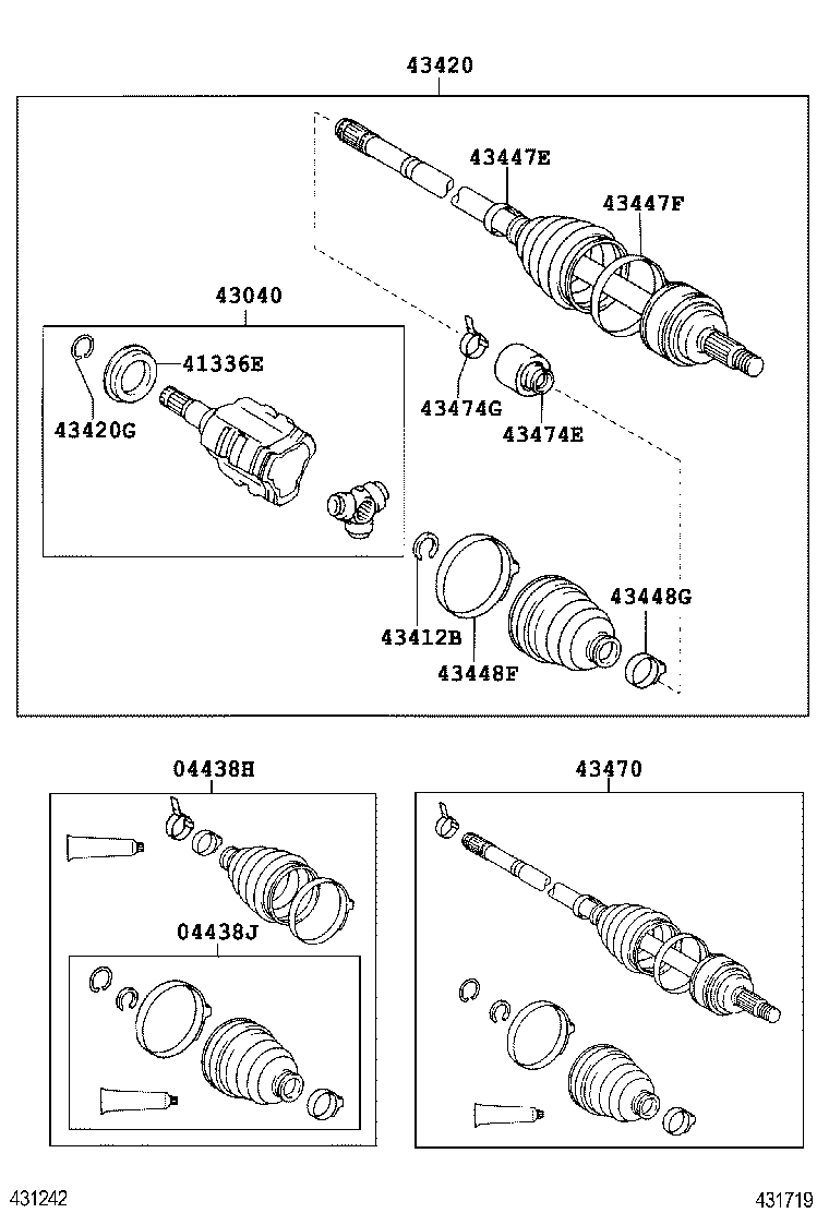 TOYOTA 0442805130 - Пыльник, приводной вал parts5.com