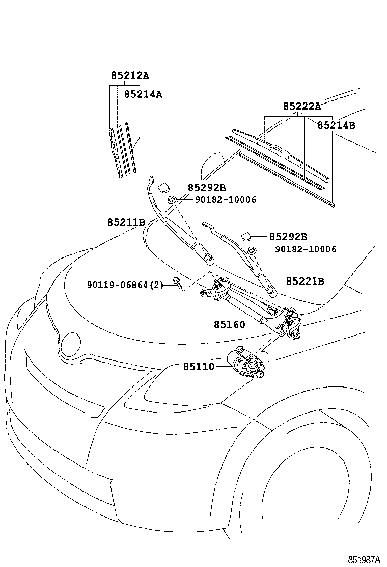 TOYOTA 85222-52180 - Щетка стеклоочистителя parts5.com