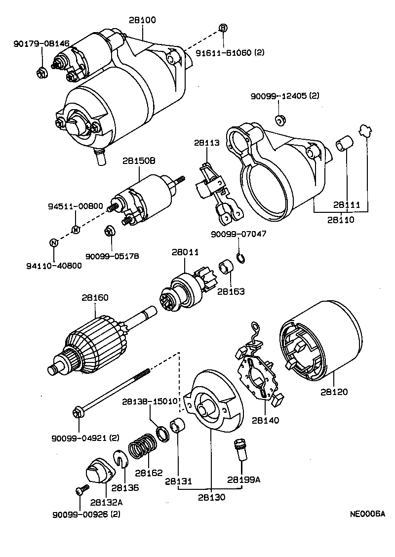 TOYOTA 28199-77090 - Ремкомплект, стартер parts5.com