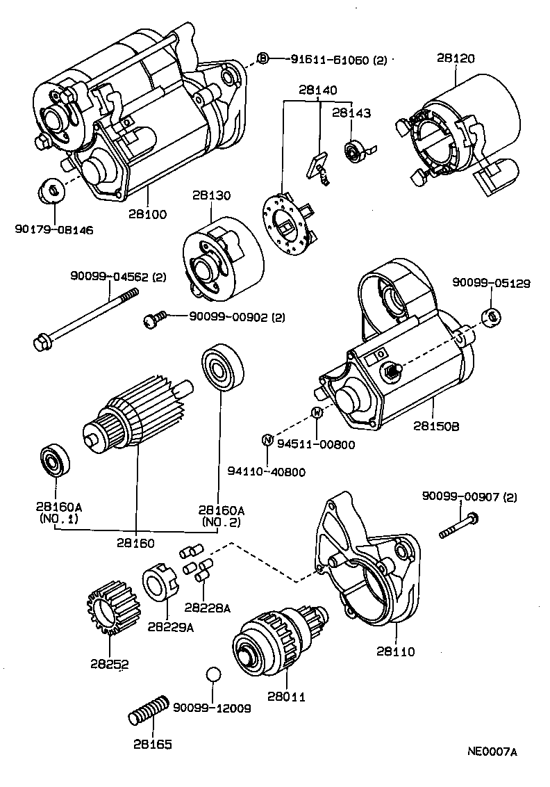 TOYOTA 28140-15010 - Угольная щетка, стартер parts5.com