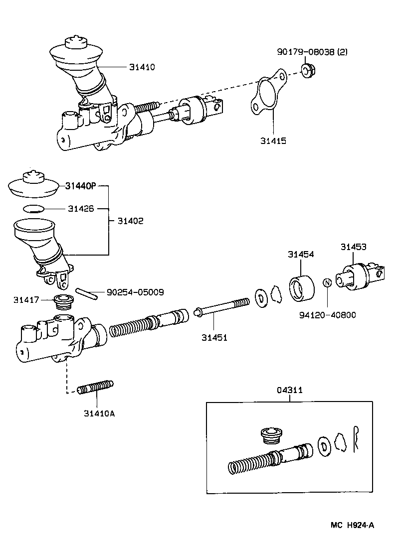 TOYOTA 31410 12350 - Главный цилиндр, система сцепления parts5.com