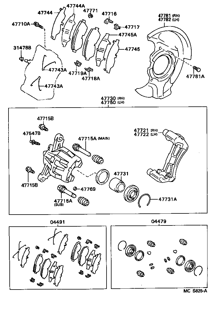 TOYOTA 04491-06040 - Тормозные колодки, дисковые, комплект parts5.com