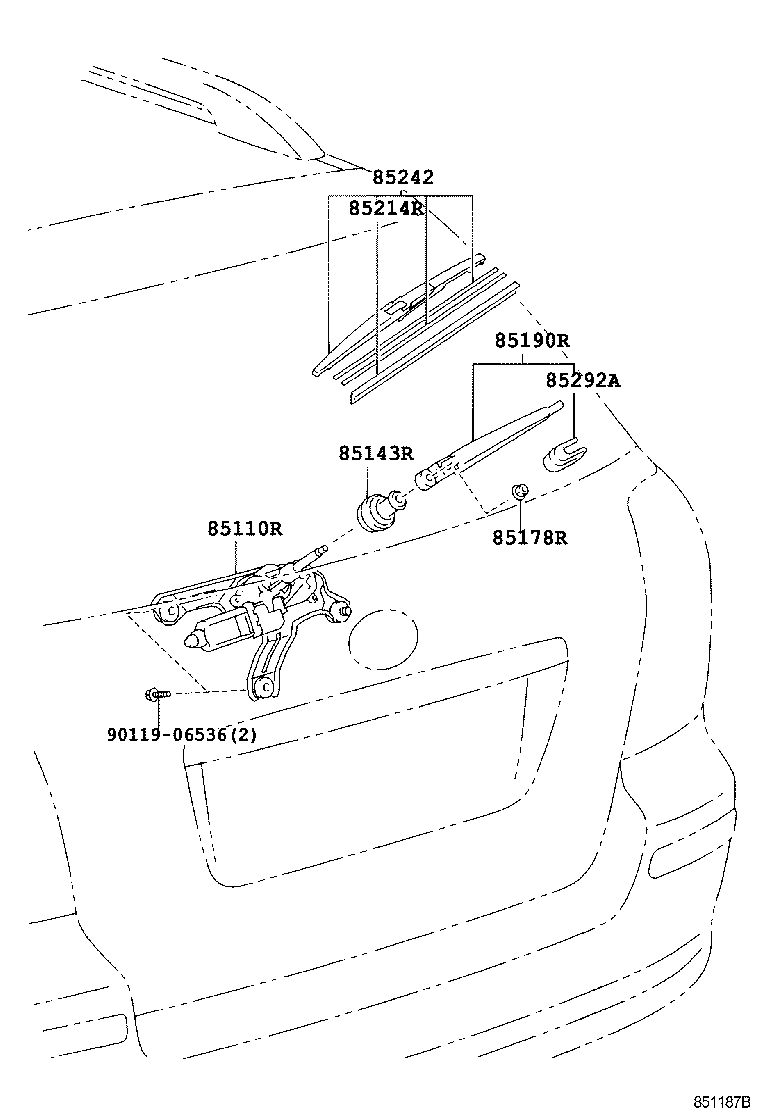 TOYOTA 85242-05080 - Wiper Blade parts5.com