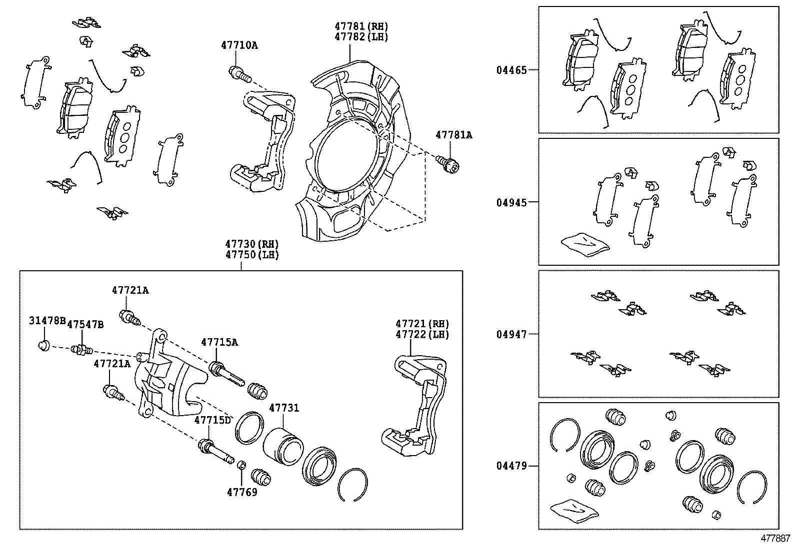 TOYOTA 4775007071 - Тормозной суппорт parts5.com