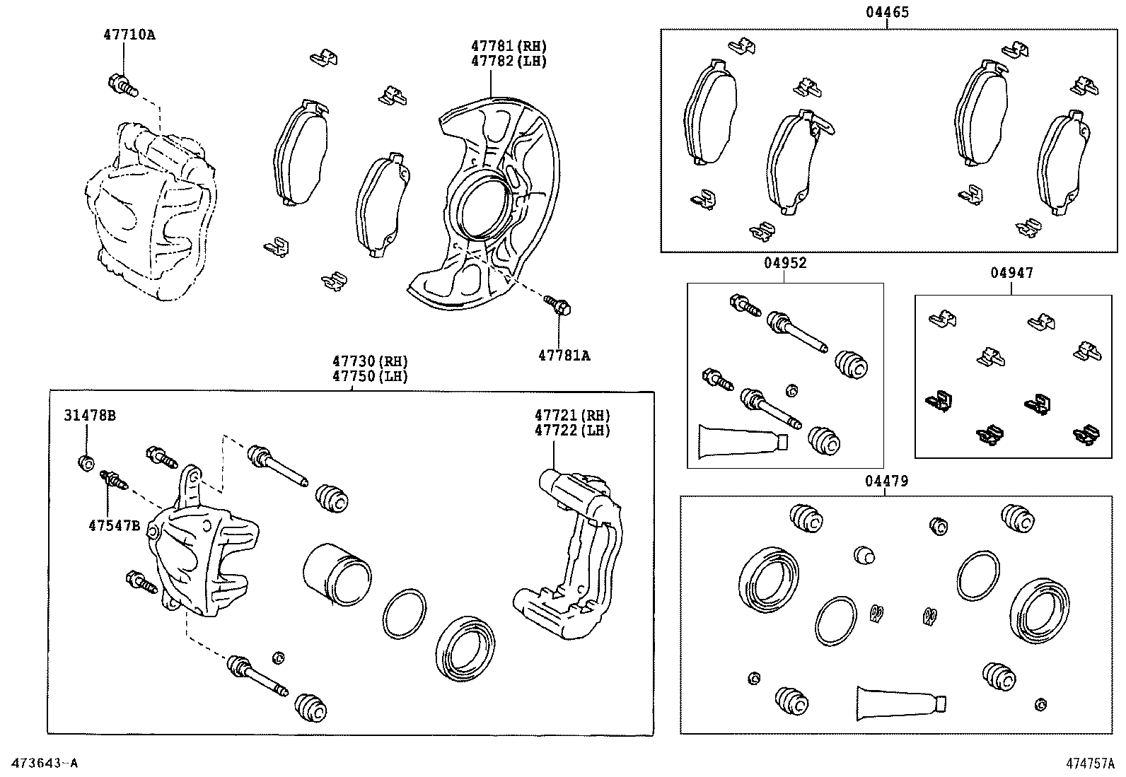 Hino 04465-05210 - PAD KIT, DISC BRAKE, FRONT parts5.com