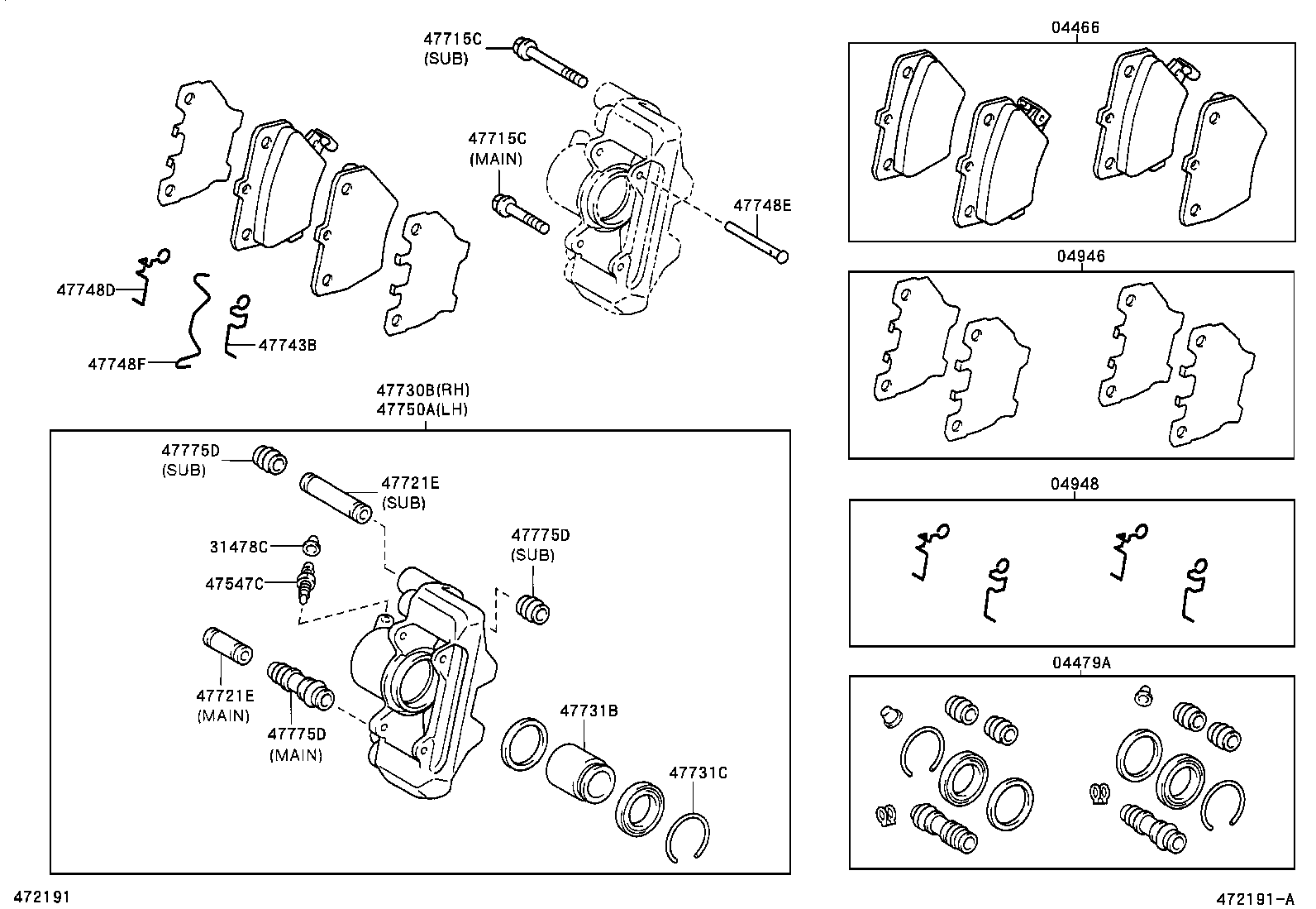 TOYOTA 4775012500 - Тормозной суппорт parts5.com