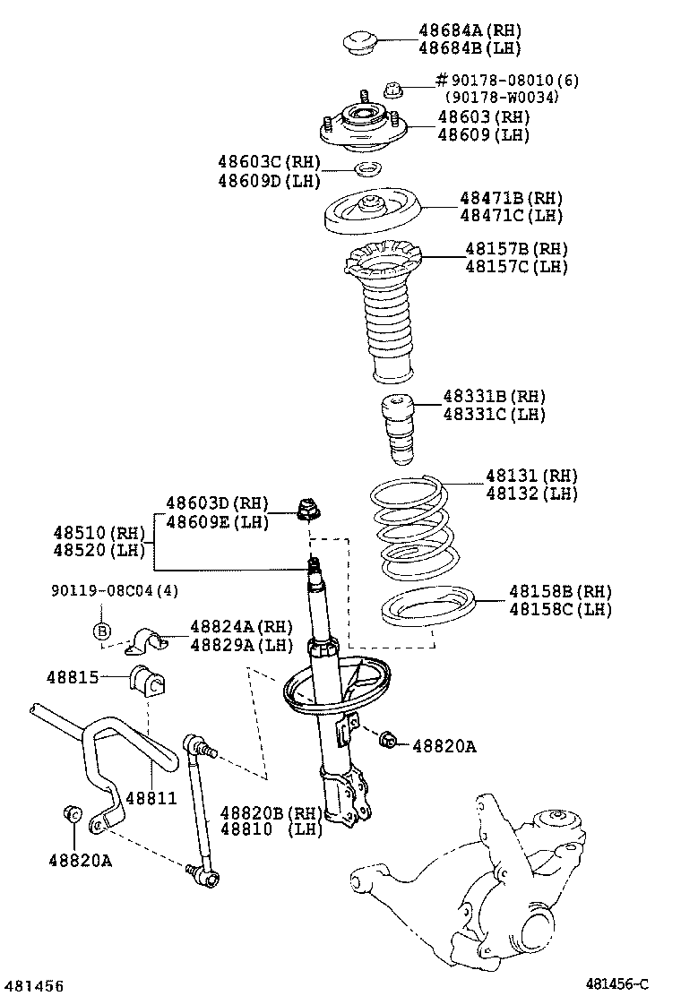 TOYOTA 48820-32010 - Тяга / стойка, стабилизатор parts5.com