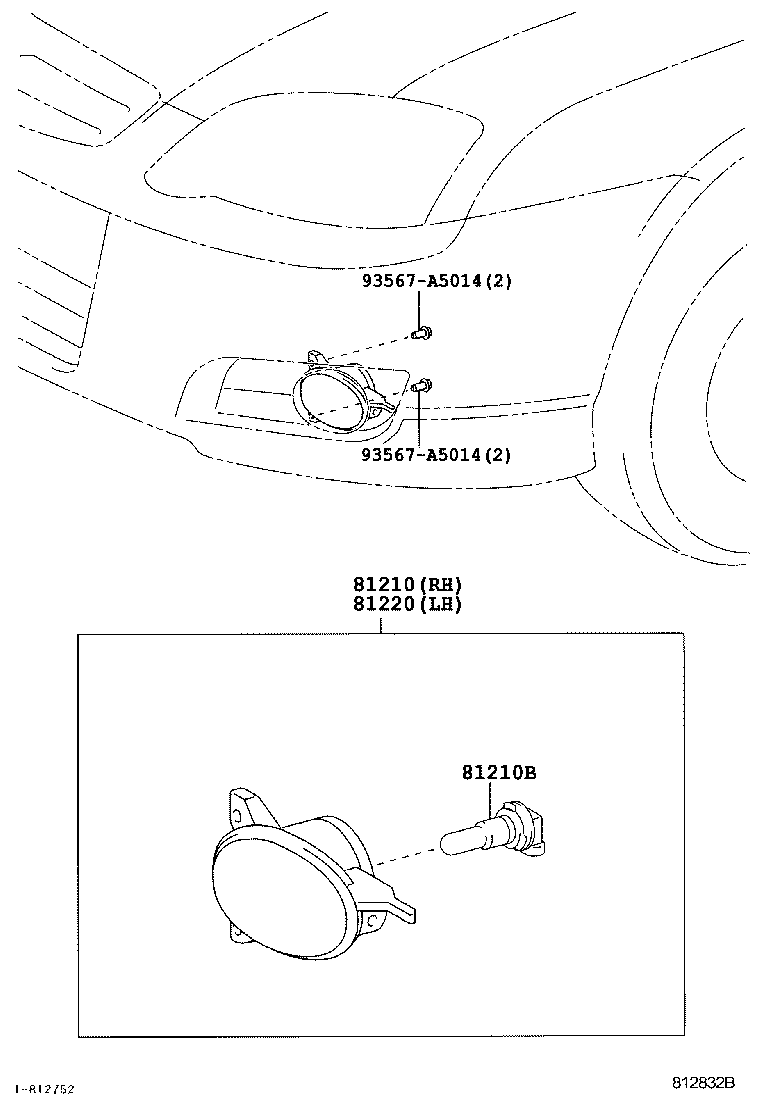 TOYOTA 90981-WD011 - Лампа накаливания, противотуманная фара parts5.com