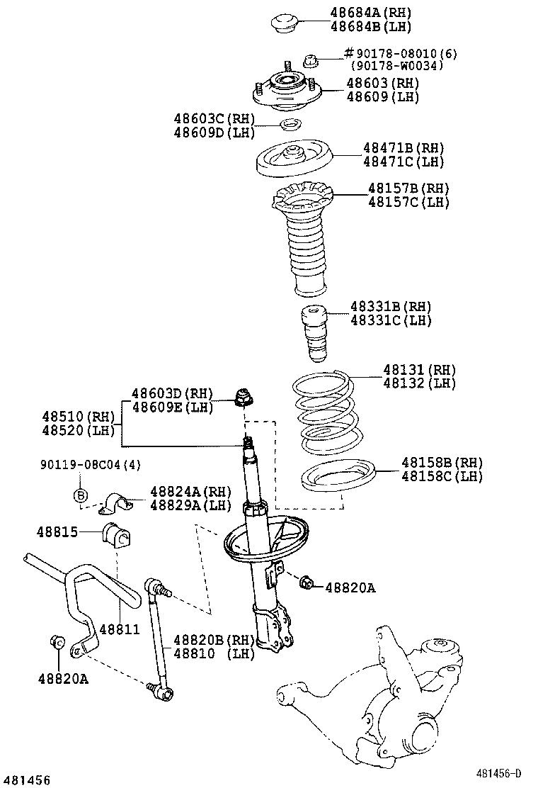 TOYOTA 48820-02020 - Тяга / стойка, стабилизатор parts5.com