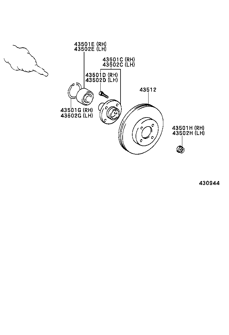 TOYOTA 43502-02021 - Комплект подшипника ступицы колеса parts5.com