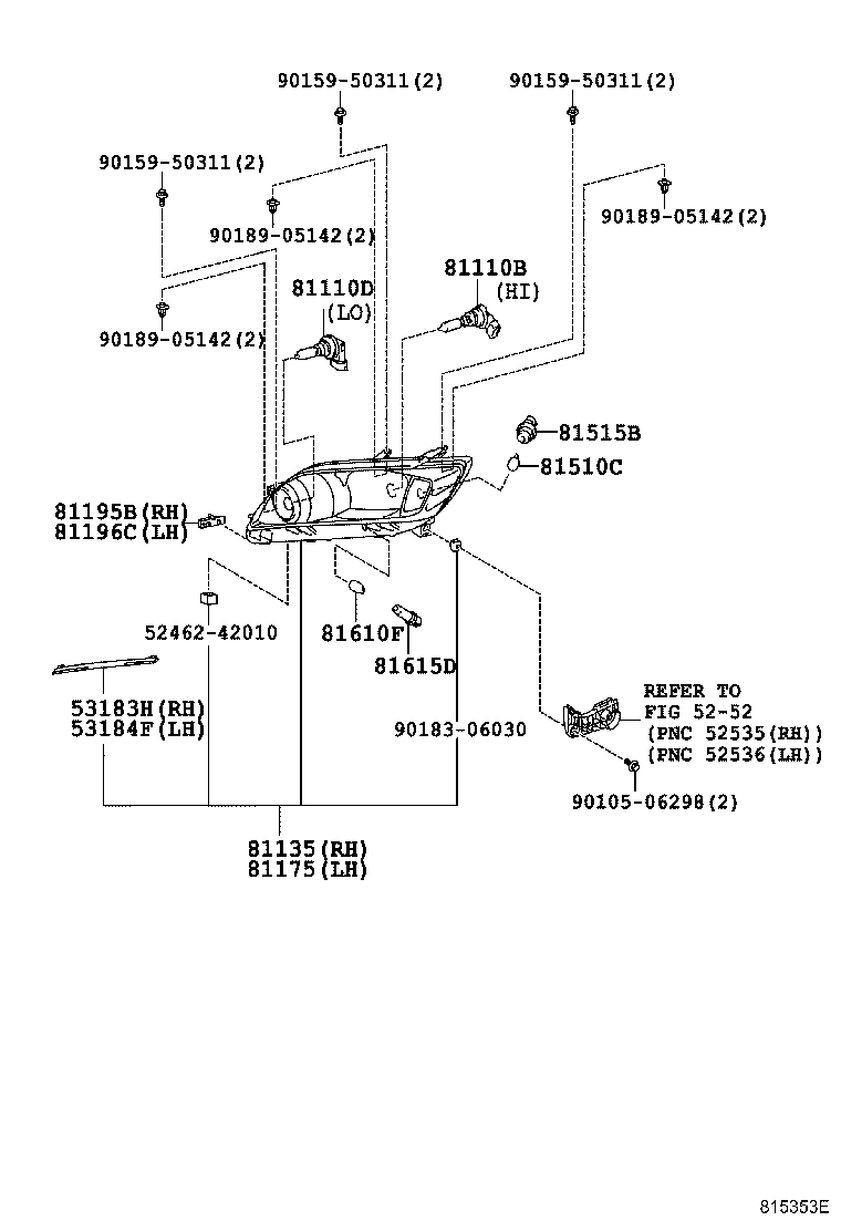 TOYOTA 9098113082 - Лампа накаливания, противотуманная фара parts5.com