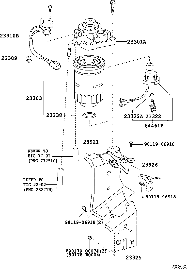 LEXUS 2339030180 - Топливный фильтр parts5.com