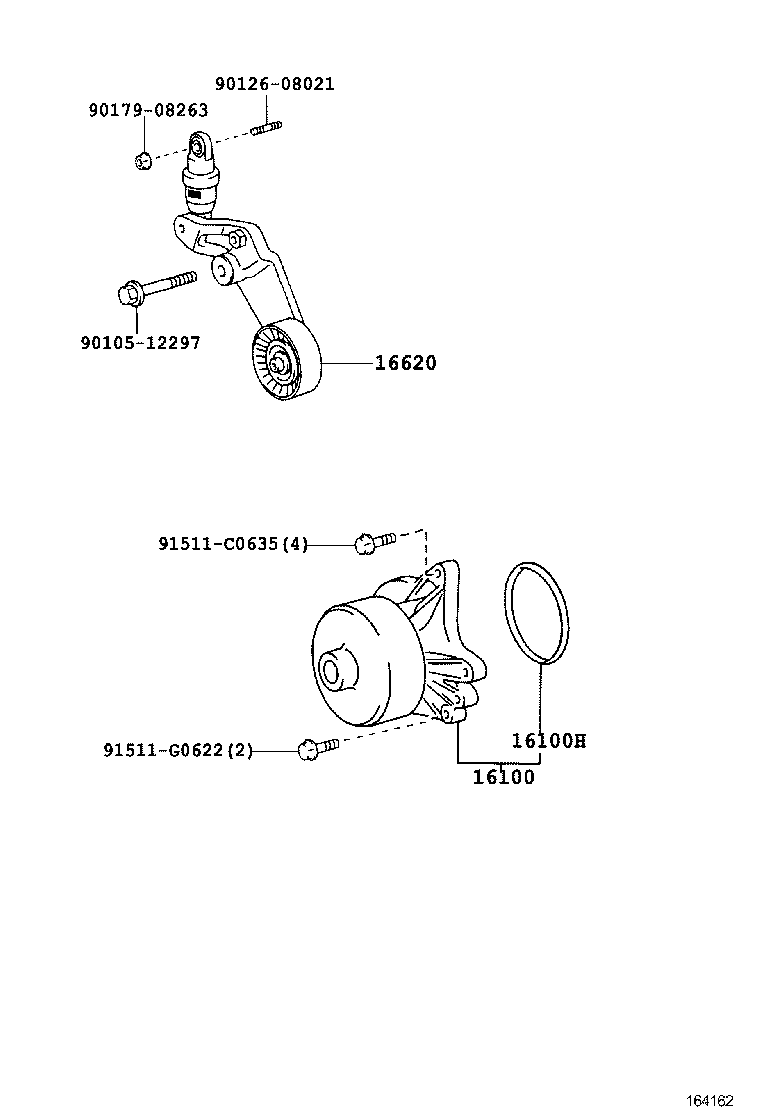 TOYOTA (FAW) 16620-22012 - Натяжитель, поликлиновый ремень parts5.com