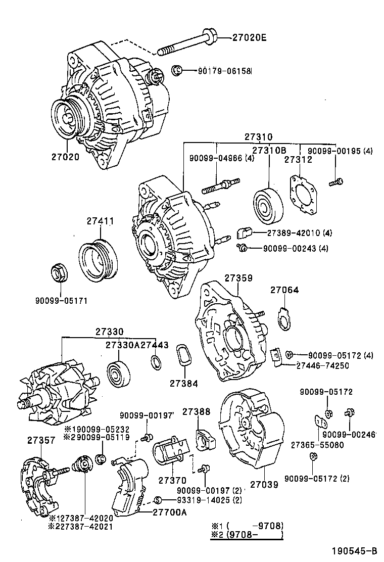 TOYOTA 27700-74030 - Регулятор напряжения, генератор parts5.com