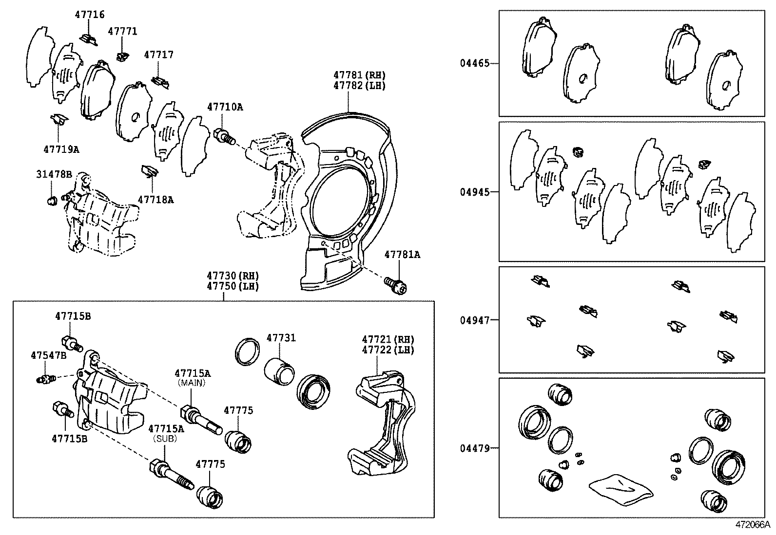 TOYOTA 0446542110 - Тормозные колодки, дисковые, комплект parts5.com