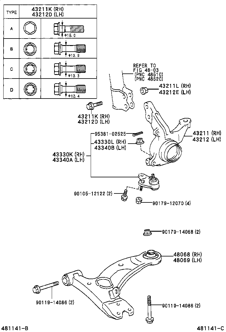 TOYOTA #48069-42041 - Рычаг подвески колеса parts5.com