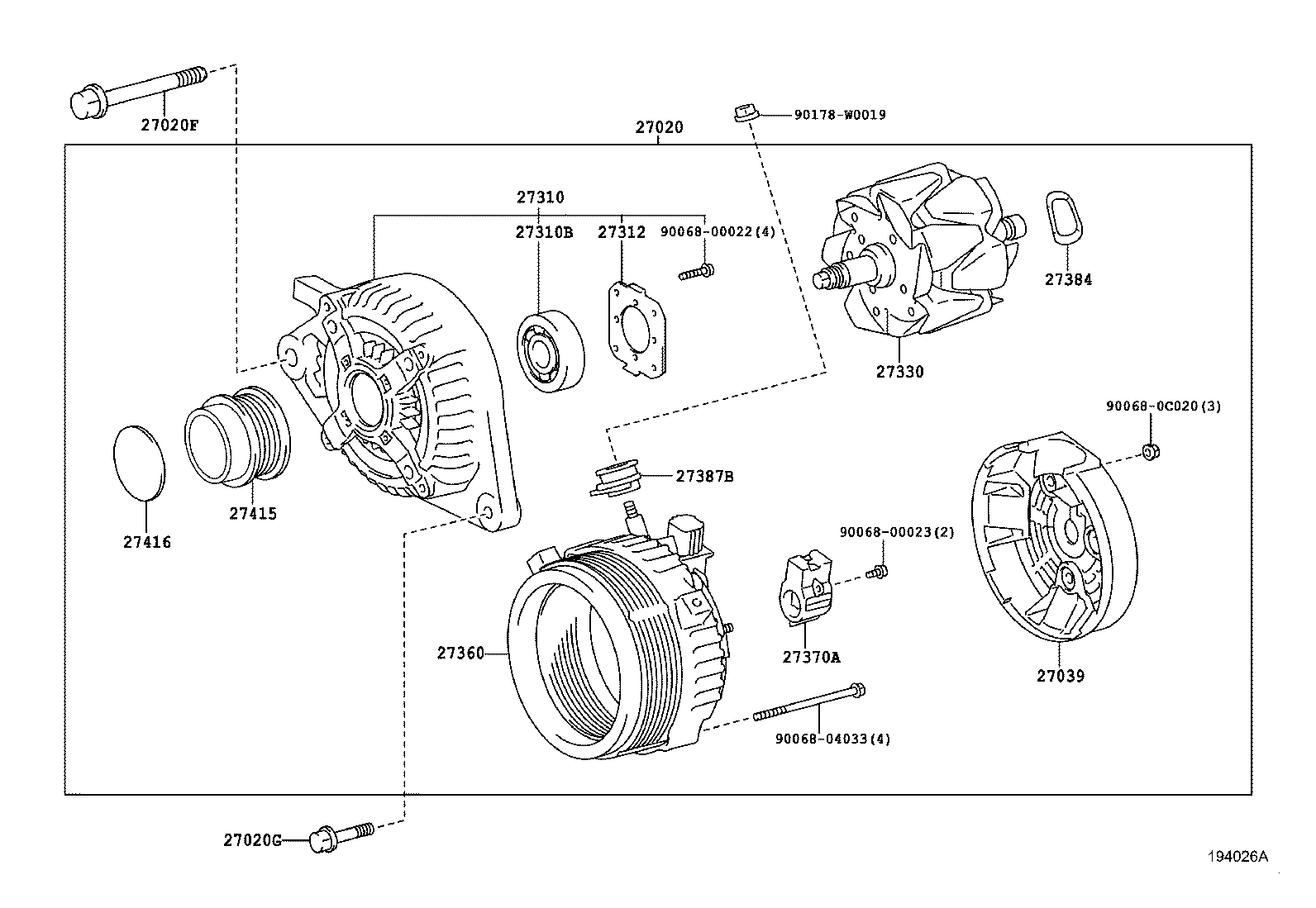 TOYOTA 273300M040 - Генератор parts5.com