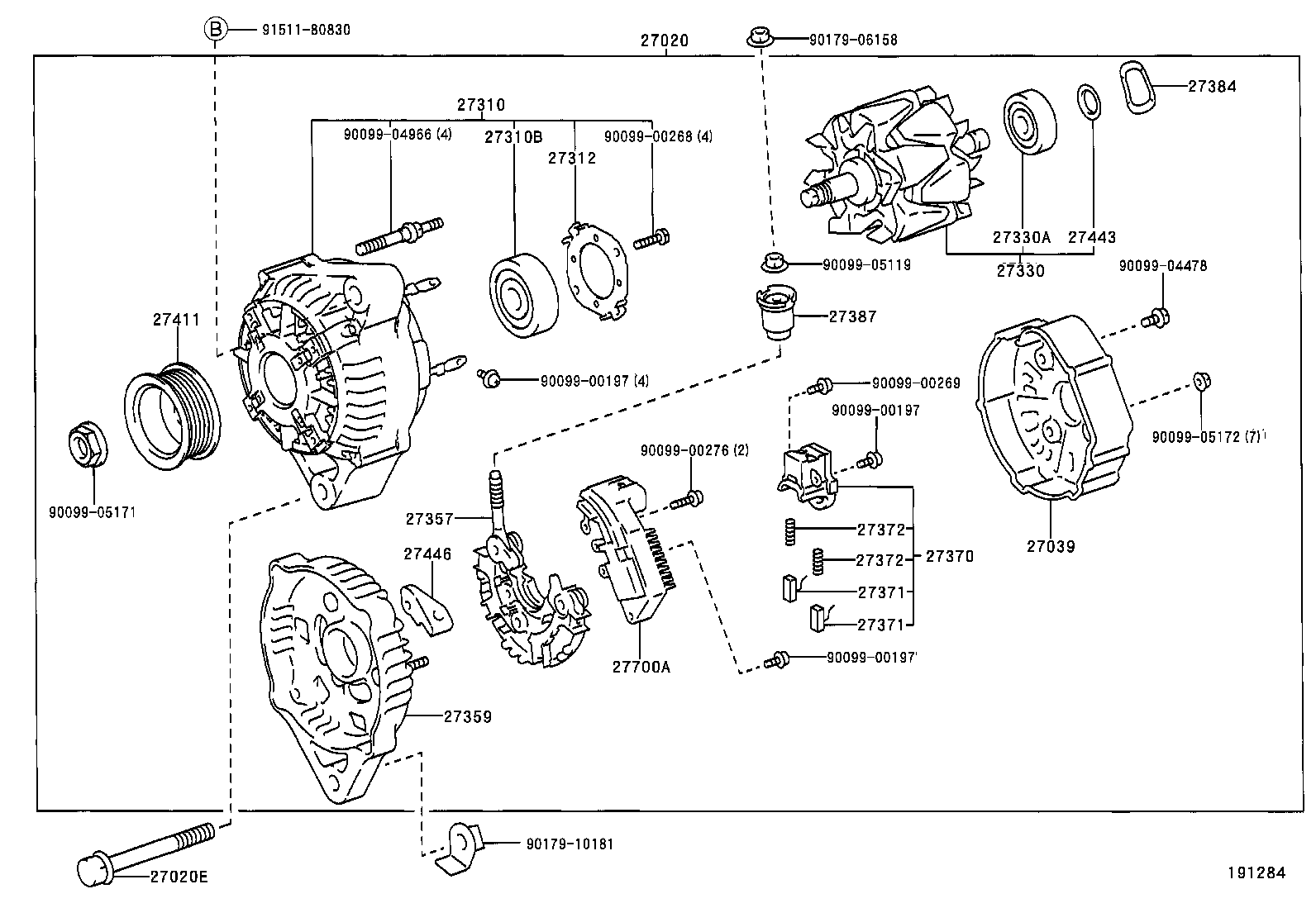 TOYOTA 27060-22060 - Генератор parts5.com