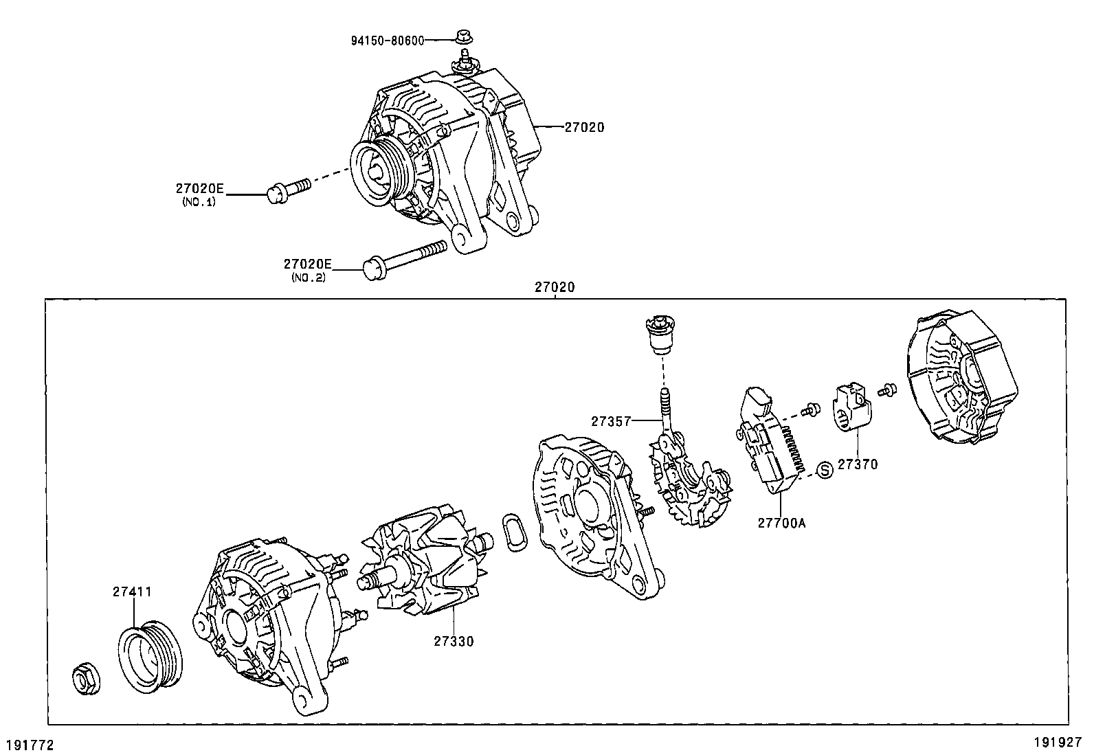 TOYOTA 27060-22130 - Генератор parts5.com