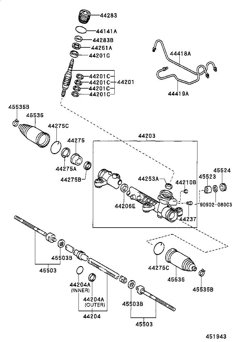 TOYOTA 45535-32070 - Пыльник, рулевое управление parts5.com