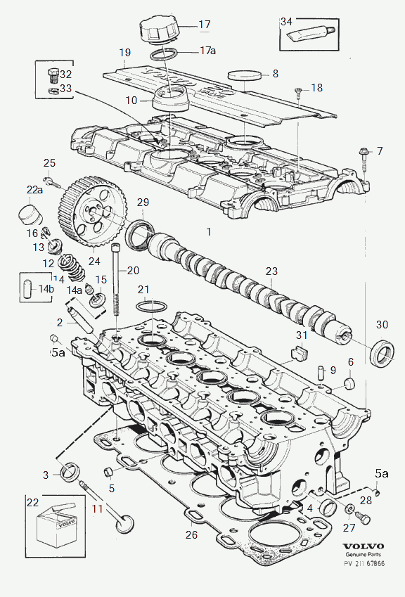 Volvo 3 517 893 - Уплотнительное кольцо, стержень клапана parts5.com