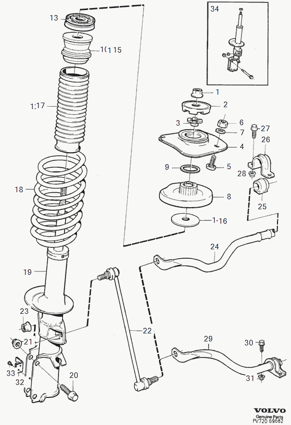 Volvo 9140068 - Пылезащитный комплект, амортизатор parts5.com