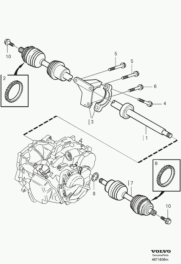 Volvo 8252033 - Приводной вал parts5.com