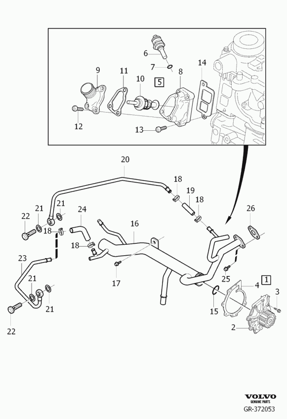 Volvo 3 129 366 8 - Водяной насос parts5.com