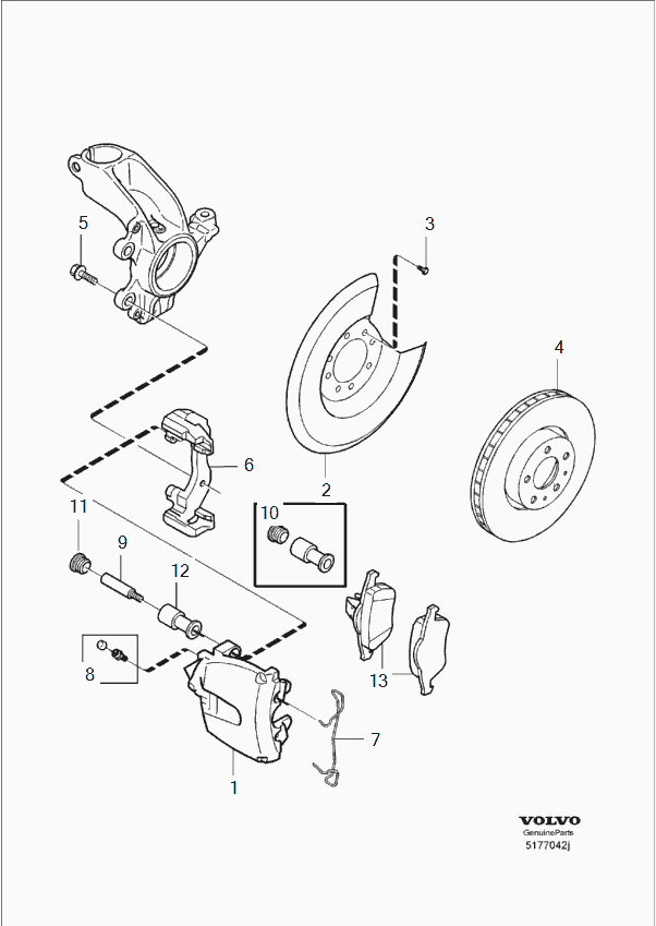 Volvo 30742030 - Тормозные колодки, дисковые, комплект parts5.com