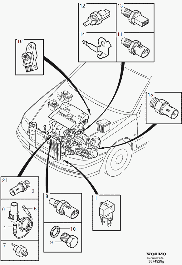 VW 30874788 - Sender Unit, oil pressure parts5.com